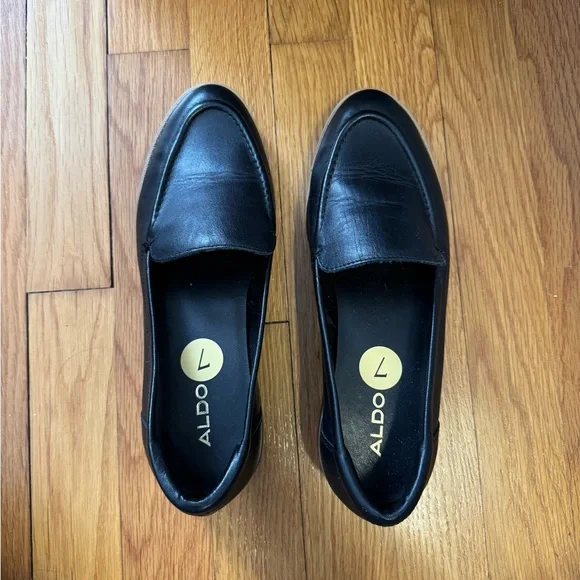 Aldo Black Loafer Shoes - Picture 1 of 3